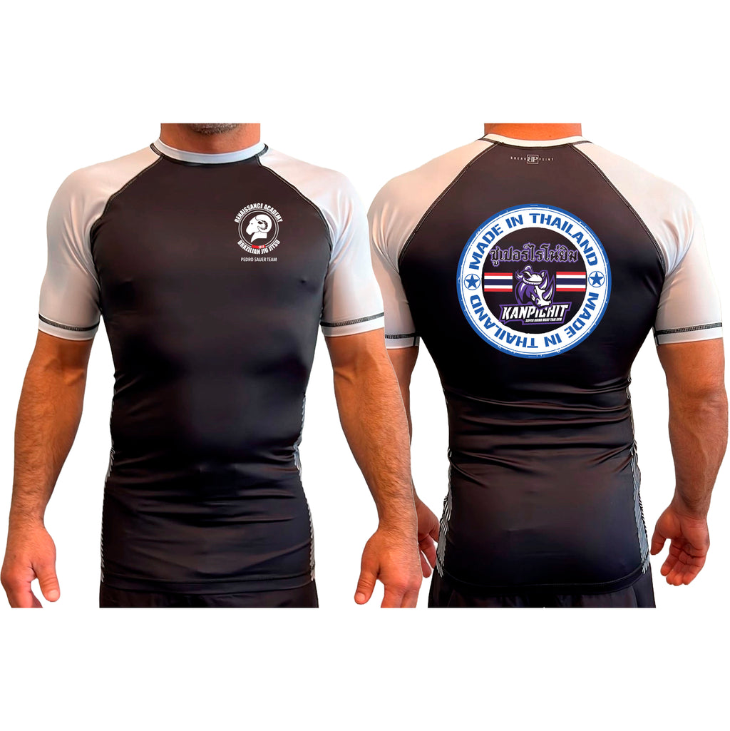 Renaissance Academy of MA All Black Ranked Short Sleeve Rash Guards #8107 I