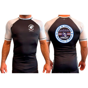 Renaissance Academy of MA All Black Ranked Short Sleeve Rash Guards #8107 I