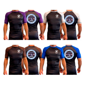 Renaissance Academy of MA All Black Ranked Short Sleeve Rash Guards #8107 I