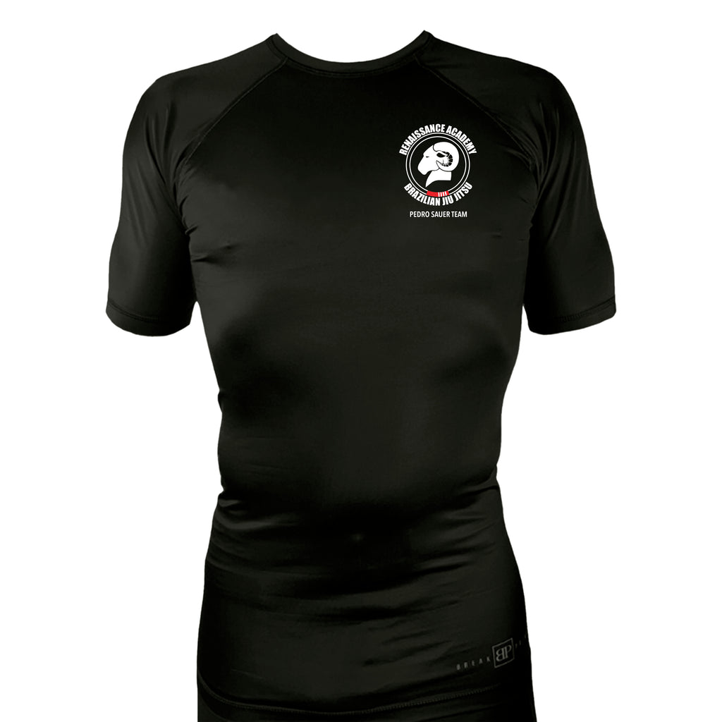 Renaissance Academy of MA All Black Custom Rash Guards Short Sleeves #8107 I
