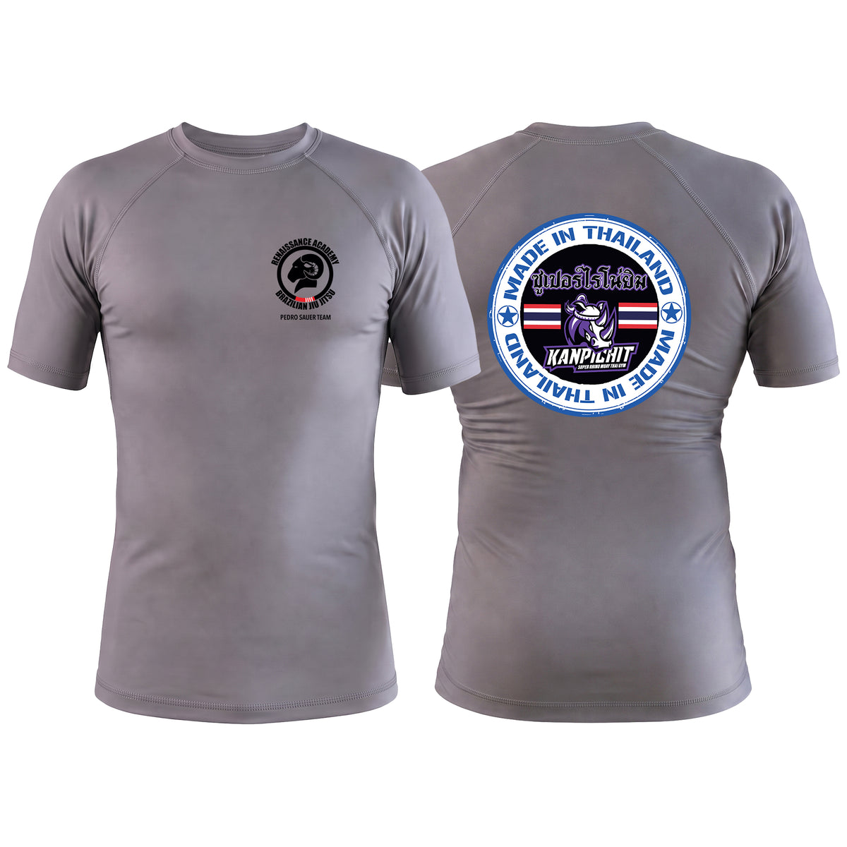 Renaissance Academy of MA Gray Custom Rash Guards Short Sleeve #8107 I