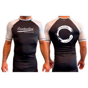 Centerline Jiu Jitsu and MMA All Black Ranked Short Sleeve Rash Guards #8108 A