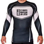 Saint Mary's BJJ Academy Rash Guards Black/White #8109 A