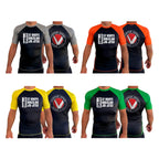 Saint Mary's BJJ All Black Ranked Short Sleeve Rash Guards #8109 A