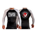 Saint Mary's BJJ All Black Ranked Long Sleeve Rash Guards #8109 A