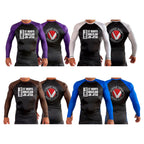 Saint Mary's BJJ All Black Ranked Long Sleeve Rash Guards #8109 A