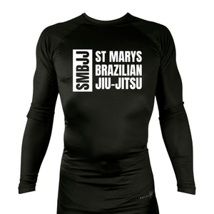 Saint Mary's BJJ All Black Custom Rash Guards Long Sleeves #8109 A
