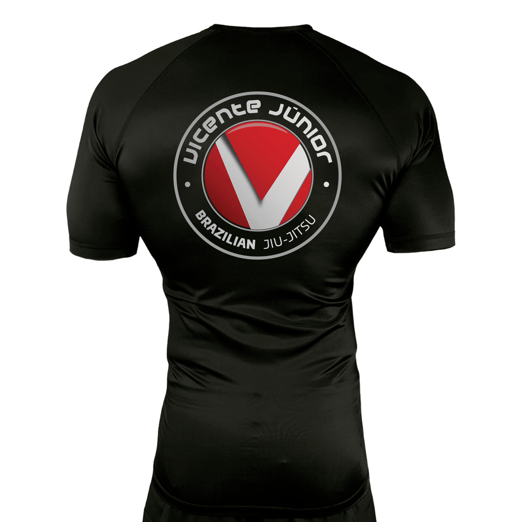 Saint Mary's BJJ All Black Custom Rash Guards Short Sleeves #8109 A