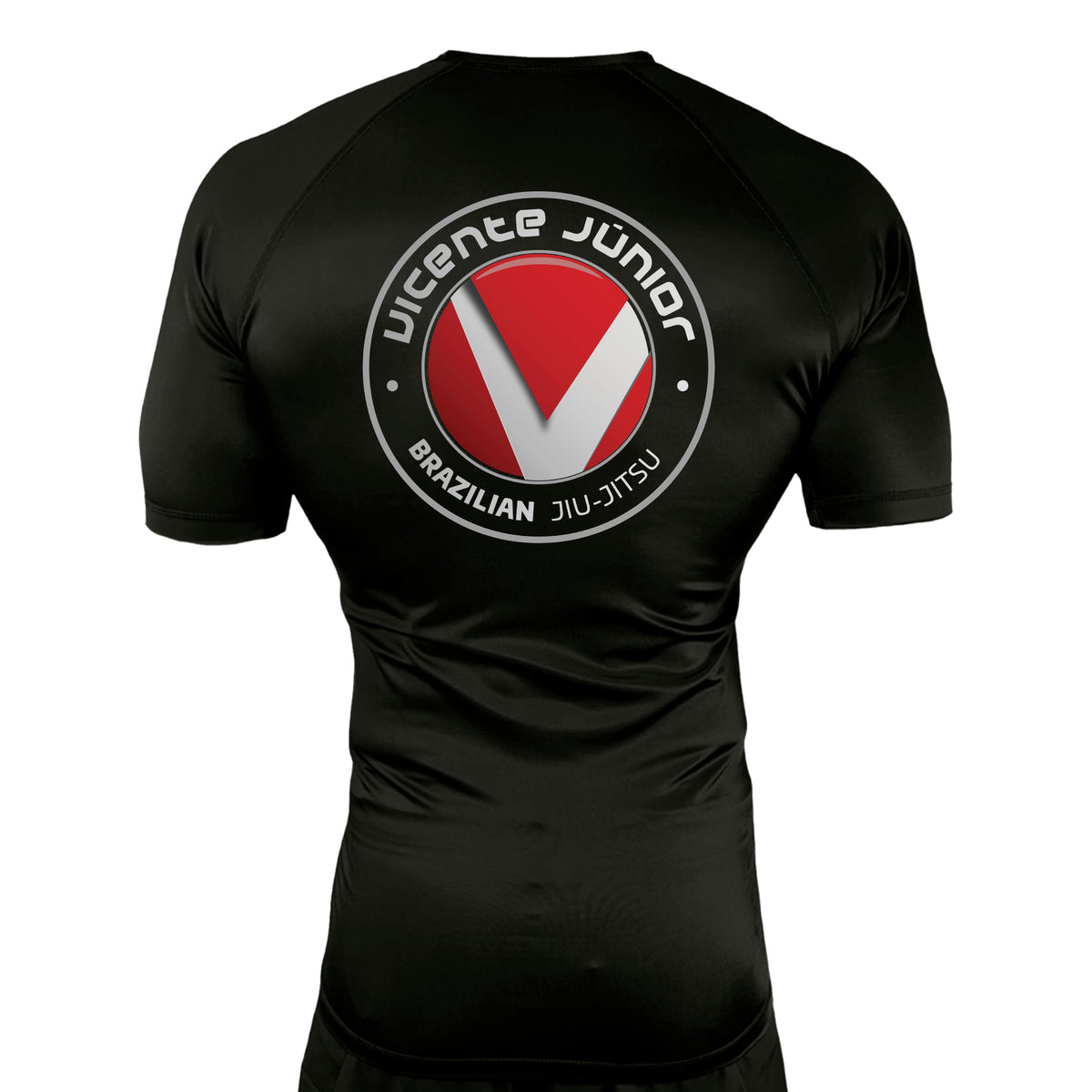 Saint Mary's BJJ All Black Custom Rash Guards Short Sleeves #8109 A