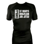 Saint Mary's BJJ All Black Custom Rash Guards Short Sleeves #8109 A
