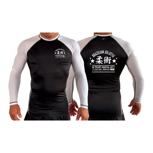 M-Theory Martial Arts All Black Ranked Long Sleeve Rash Guards #8111 A