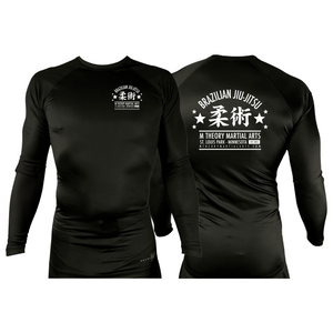 M-Theory Martial Arts All Black Rash Guards Long Sleeves #8111 A