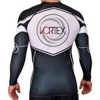 Vortex Martial Arts Gym Academy Rash Guards Black/White #8112 A