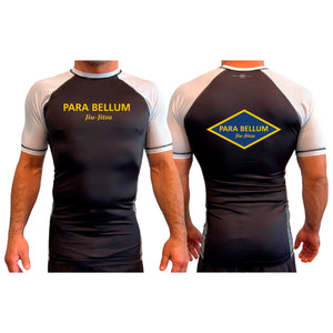 Para Bellum All Black Ranked Short Sleeve Rash Guards #8113 B (Jiu Jitsu)