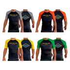 Para Bellum All Black Ranked Short Sleeve Rash Guards #8113 B (Jiu Jitsu)