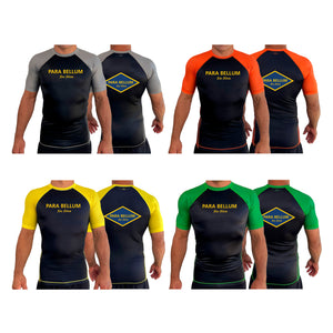 Para Bellum All Black Ranked Short Sleeve Rash Guards #8113 B (Jiu Jitsu)