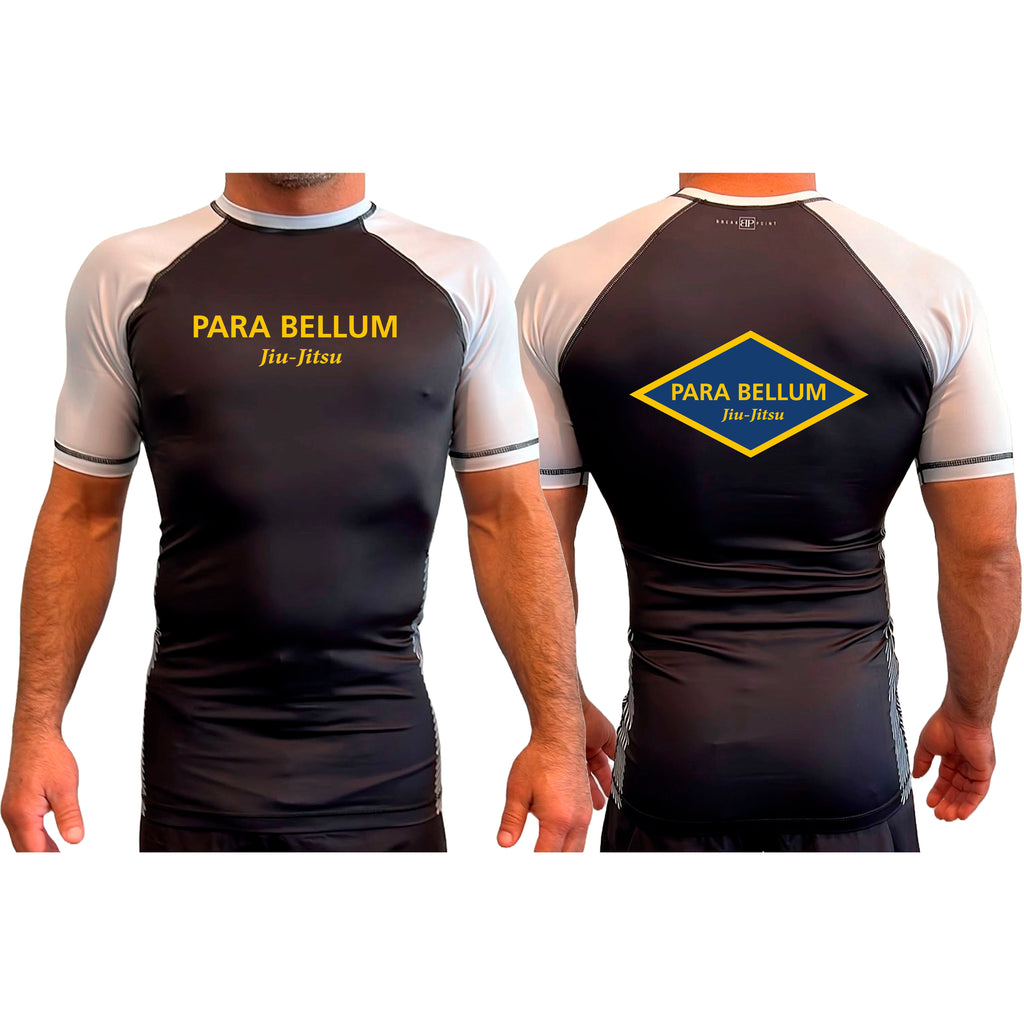 Para Bellum All Black Ranked Short Sleeve Rash Guards #8113 B (Jiu Jitsu)