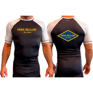 Para Bellum All Black Ranked Short Sleeve Rash Guards #8113 B (Jiu Jitsu)