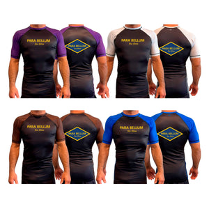 Para Bellum All Black Ranked Short Sleeve Rash Guards #8113 B (Jiu Jitsu)