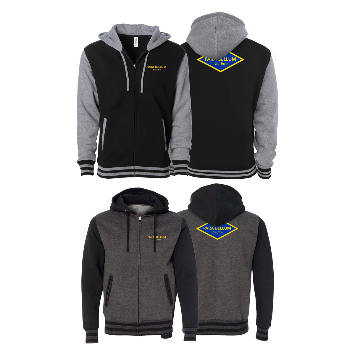 Para Bellum Academy Varsity Zip-Up Hoodie #8113 B (Jiu Jitsu)