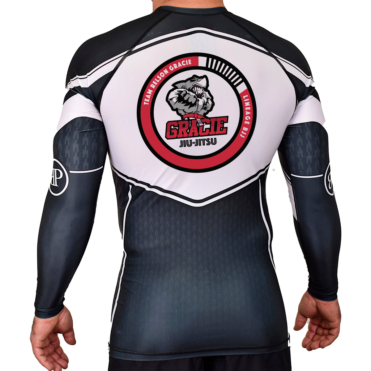 Lineage BJJ Academy Rash Guards Black/White #8114 A
