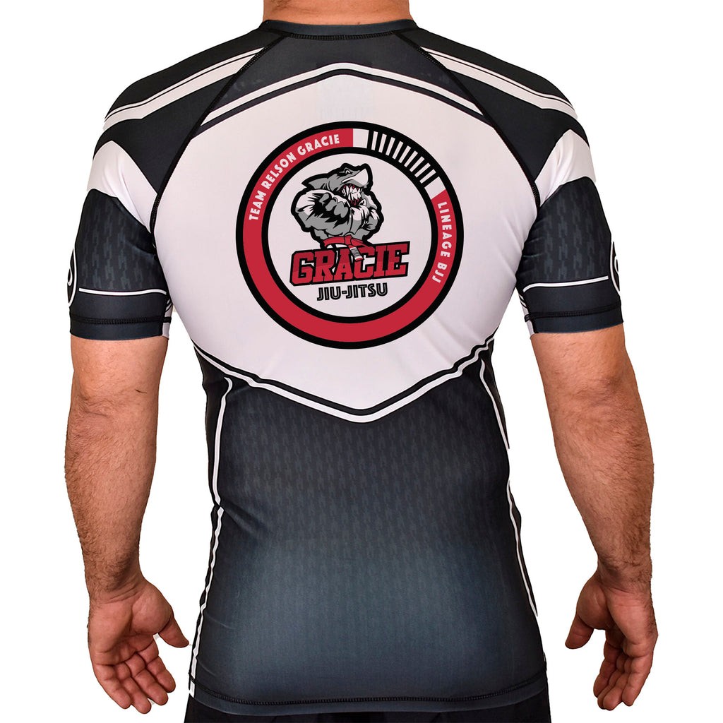 Lineage BJJ Academy Rash Guards Black/White #8114 A
