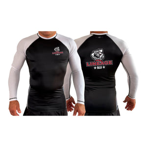 Lineage BJJ All Black Ranked Long Sleeve Rash Guards #8114 B