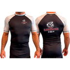 Lineage BJJ All Black Ranked Short Sleeve Rash Guards #8114 B