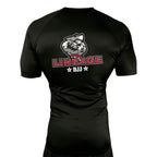 Lineage BJJ All Black Custom Rash Guards Short Sleeves #8114 B
