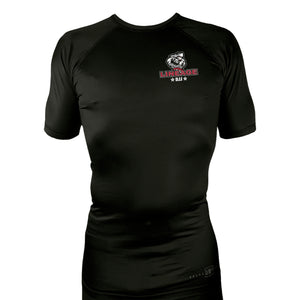 Lineage BJJ All Black Custom Rash Guards Short Sleeves #8114 B