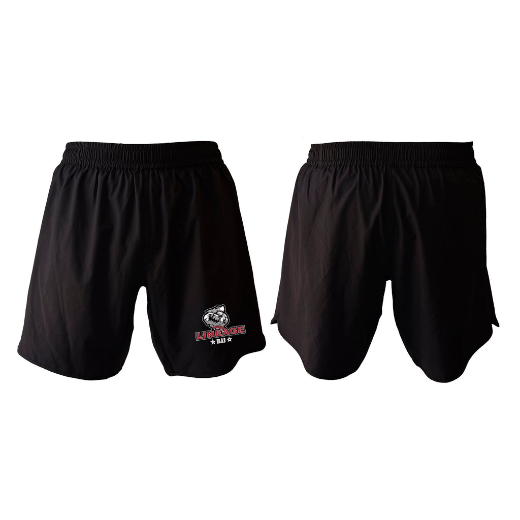 Lineage BJJ All Black Custom Shorts 2.0 #8114 B
