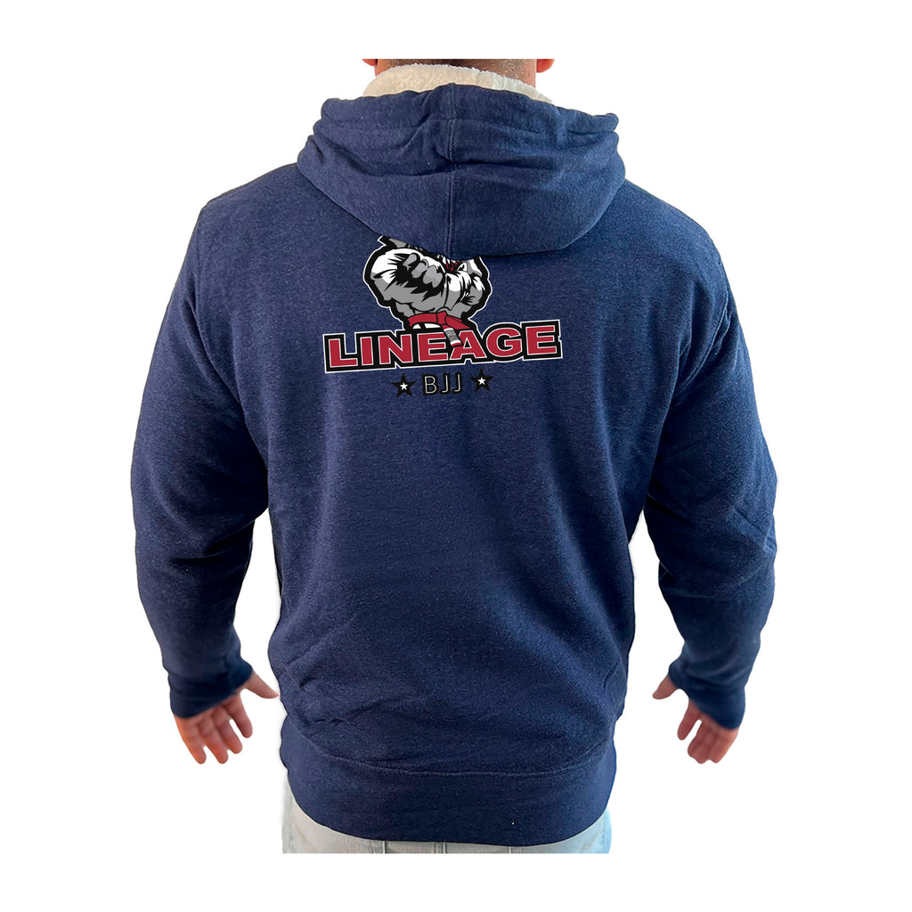 Lineage BJJ Academy Sherpa Lined Zip-Up Hoodie #8114 B