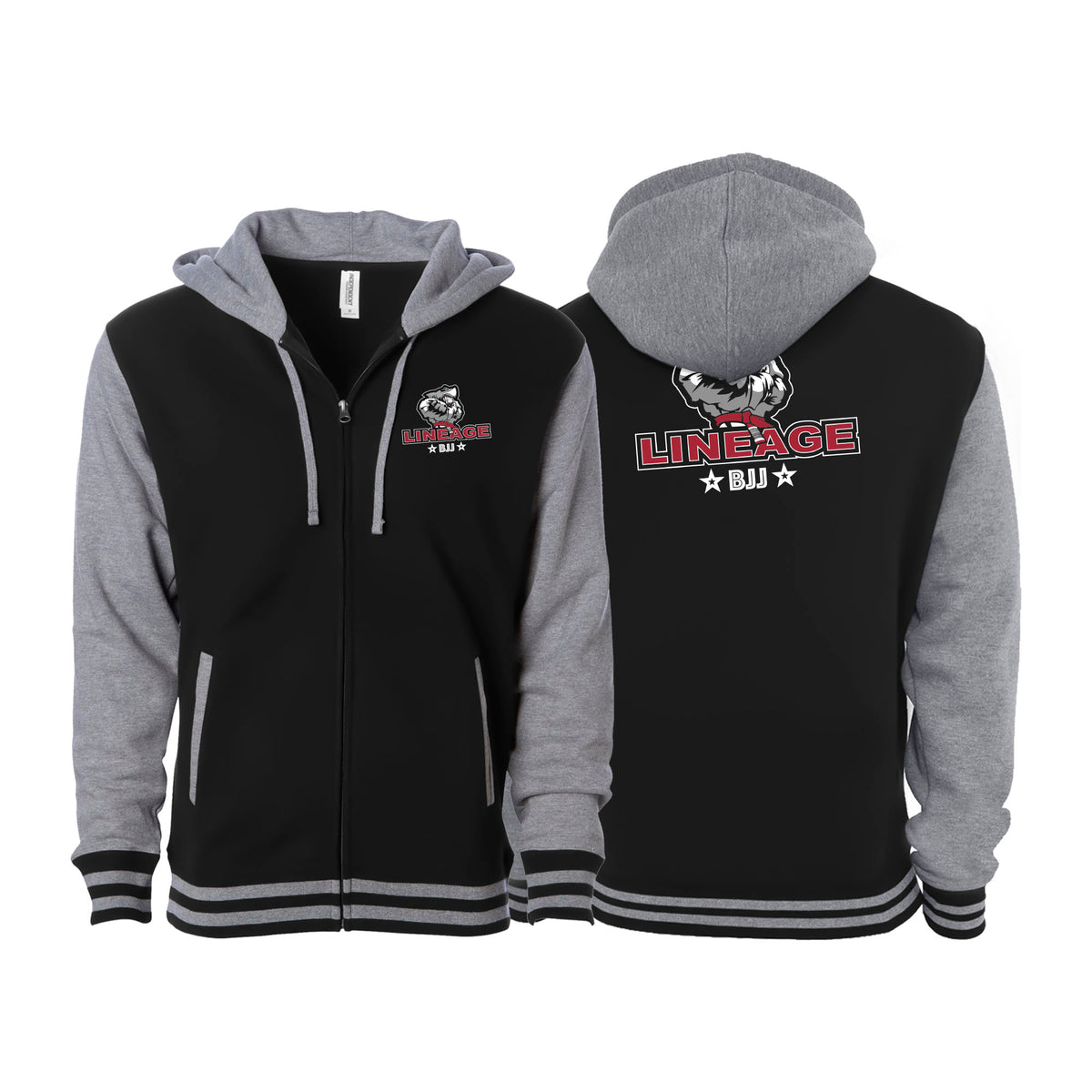 Lineage BJJ Academy Varsity Zip-Up Hoodies #8114 B
