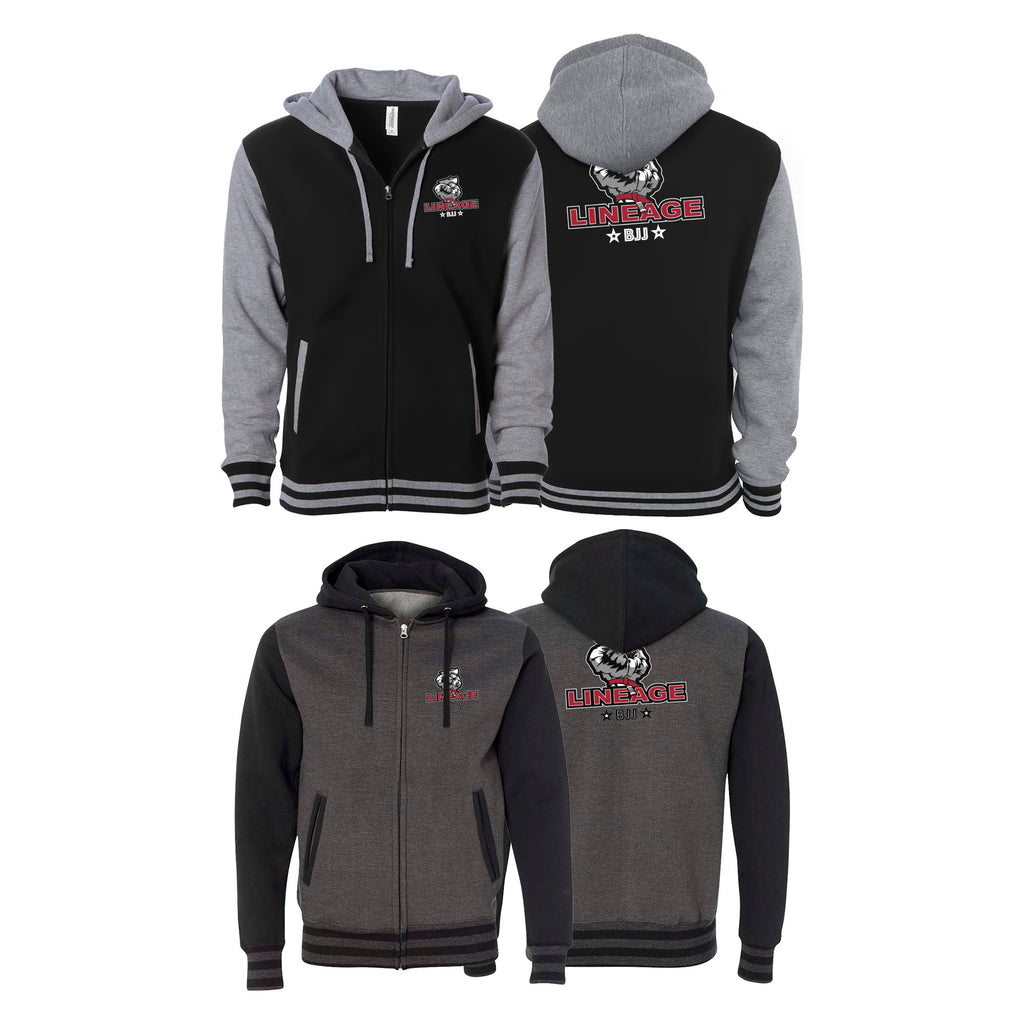 Lineage BJJ Academy Varsity Zip-Up Hoodies #8114 B