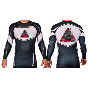 Lineage BJJ Academy Rash Guards Black/White #8114 C (Rhinocorn)