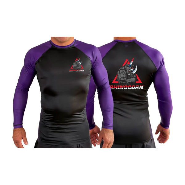 Jonin Rash Guard Lineage BJJ All Black Ranked Long Sleeve Rash Guards #8114 C (Rhinocor ...