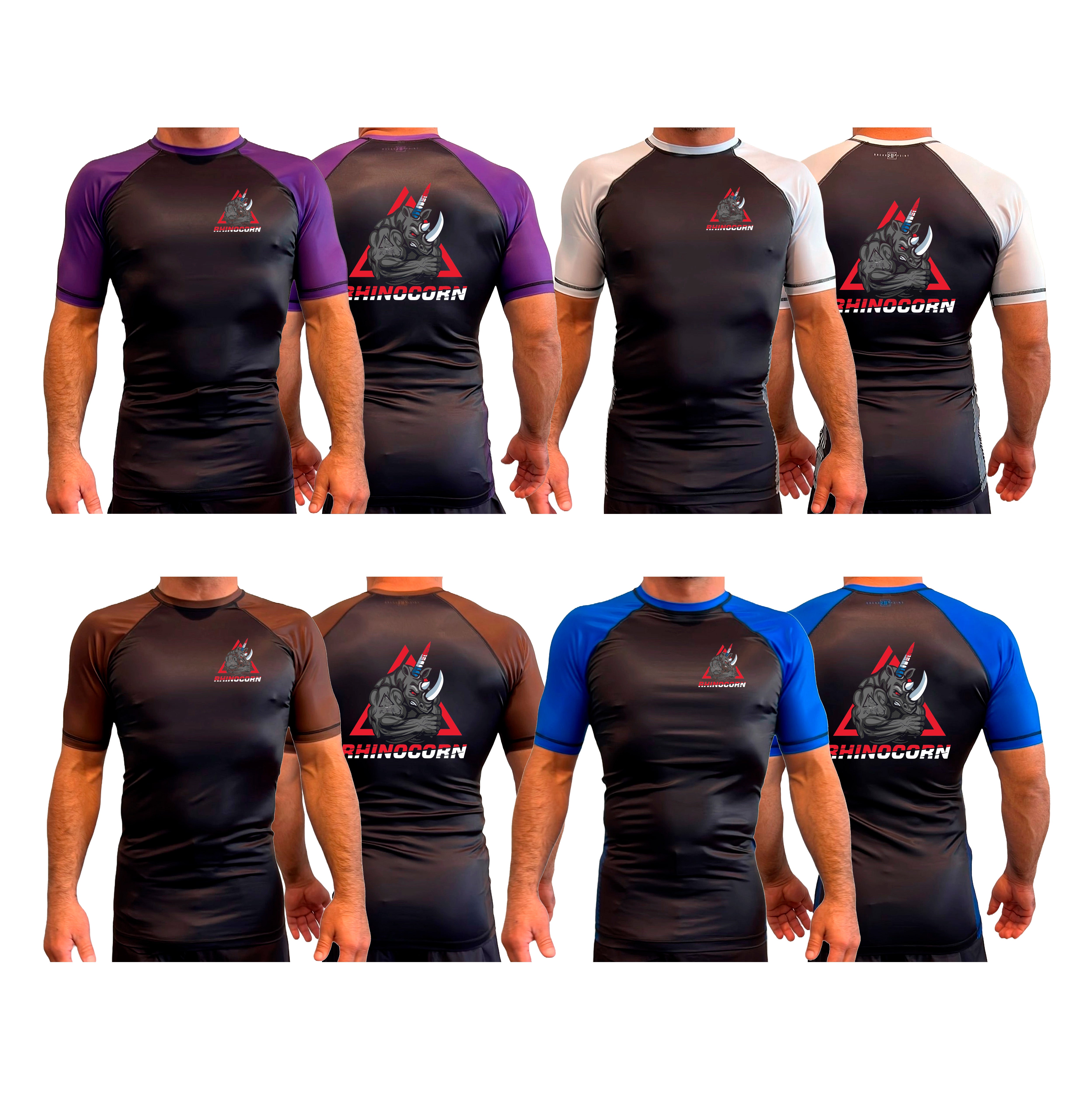 Lineage BJJ All Black Ranked Short Sleeve Rash Guards #8114 C (Rhinoco ...