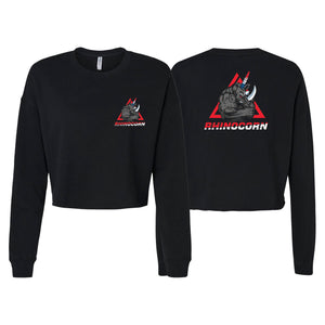 Lineage BJJ Women's Cropped Crewneck Sweatshirt #8114 C (Rhinocorn)