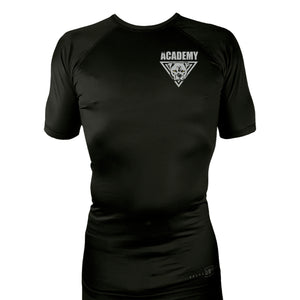 The Academy Maine All Black Custom Rash Guards Short Sleeves #8115 C