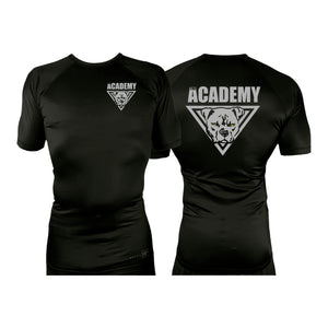 The Academy Maine All Black Custom Rash Guards Short Sleeves #8115 C