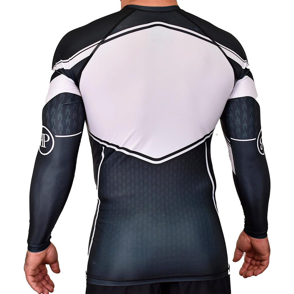 Absolute Grappling Academy Rash Guards Black/White #8116 A