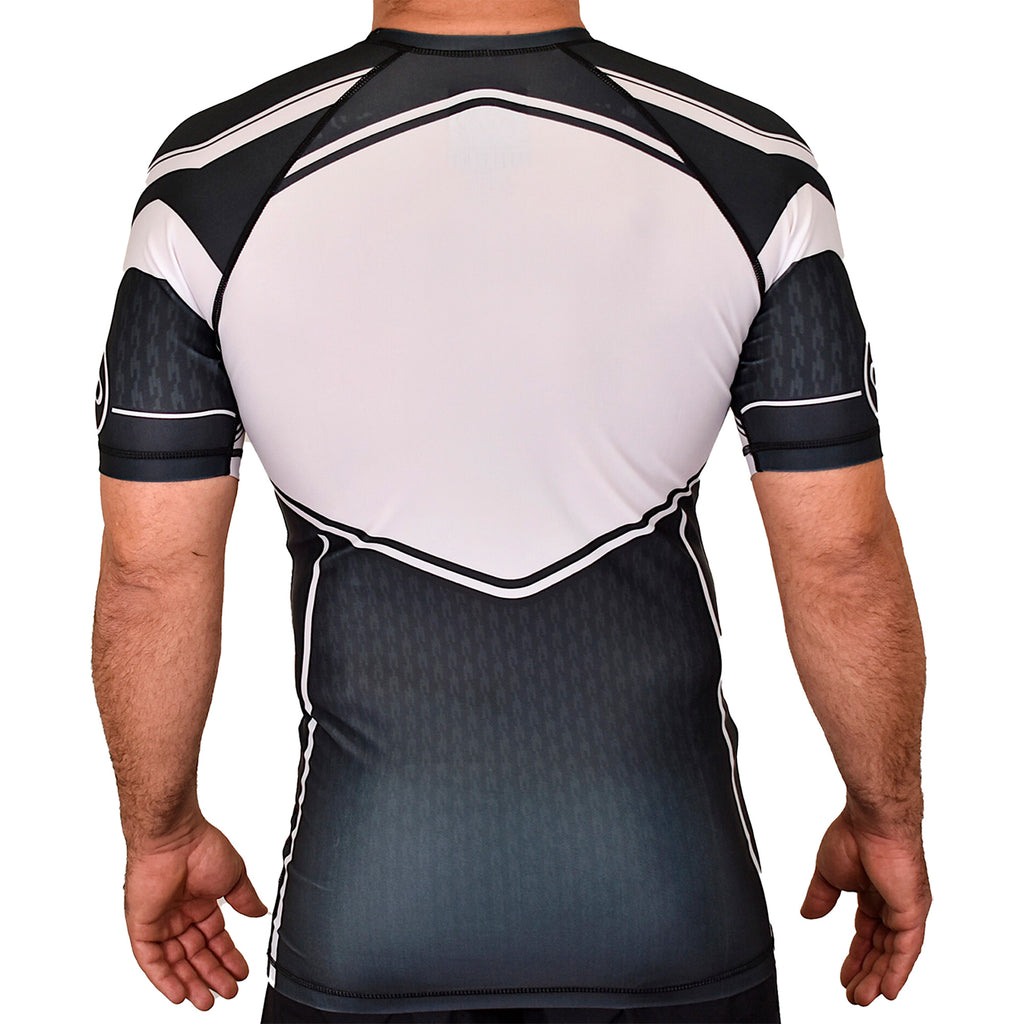 Absolute Grappling Academy Rash Guards Black/White #8116 A