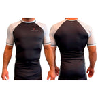 Absolute Grappling All Black Ranked Short Sleeve Rash Guards #8116 A