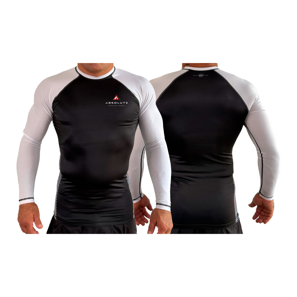 Absolute Grappling All Black Ranked Long Sleeve Rash Guards #8116 A