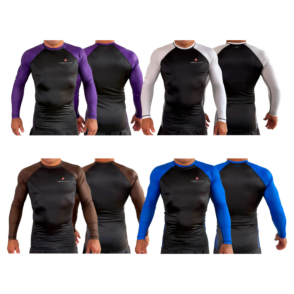 Bison Rash Guard Absolute Grappling All Black Ranked Long Sleeve Rash Guards #8116 A ...
