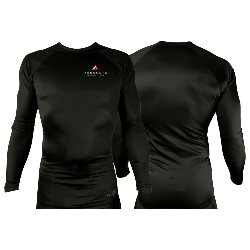 Absolute Grappling All Black Rash Guards Long Sleeves #8116 A