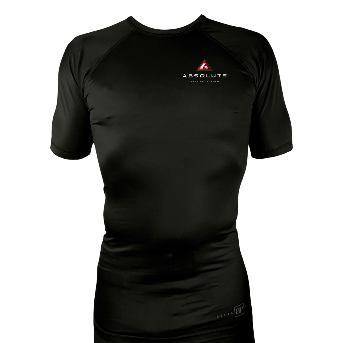 Absolute Grappling All Black Rash Guards Short Sleeves #8116 A