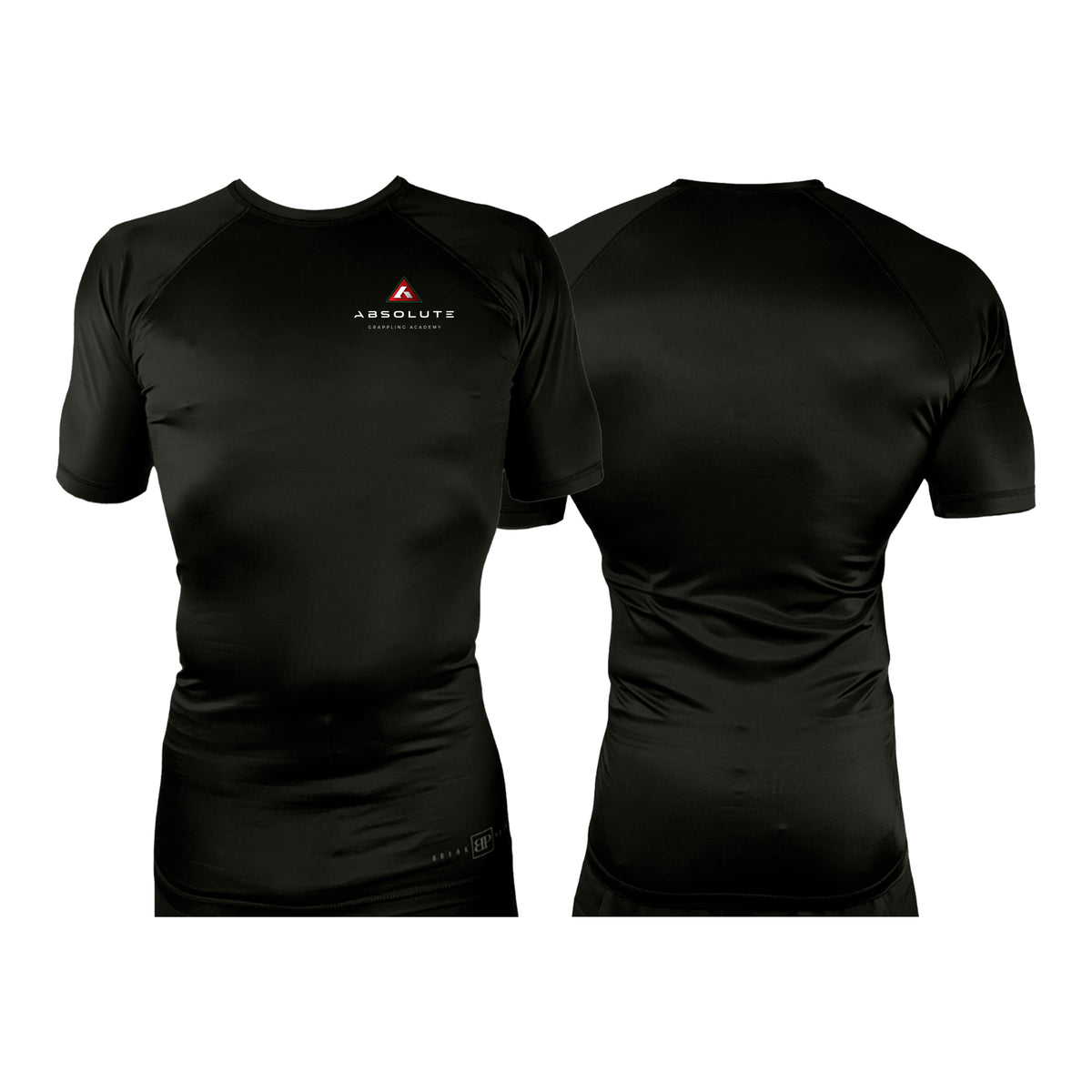 Absolute Grappling All Black Rash Guards Short Sleeves #8116 A