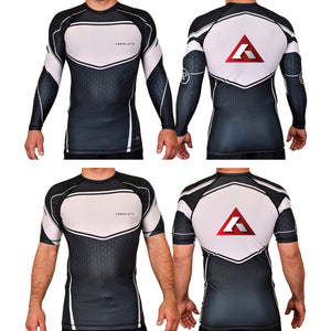 Absolute Grappling Academy Rash Guards Black/White #8116 B (Set up No. 2)
