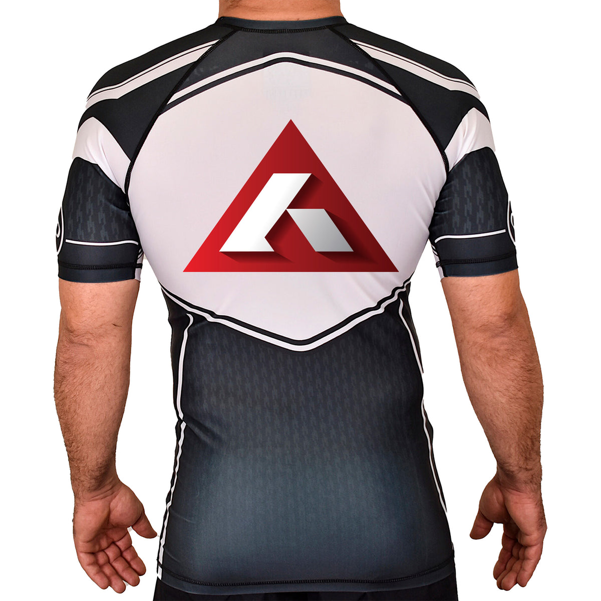 Absolute Grappling Academy Rash Guards Black/White #8116 B (Set up No. 2)